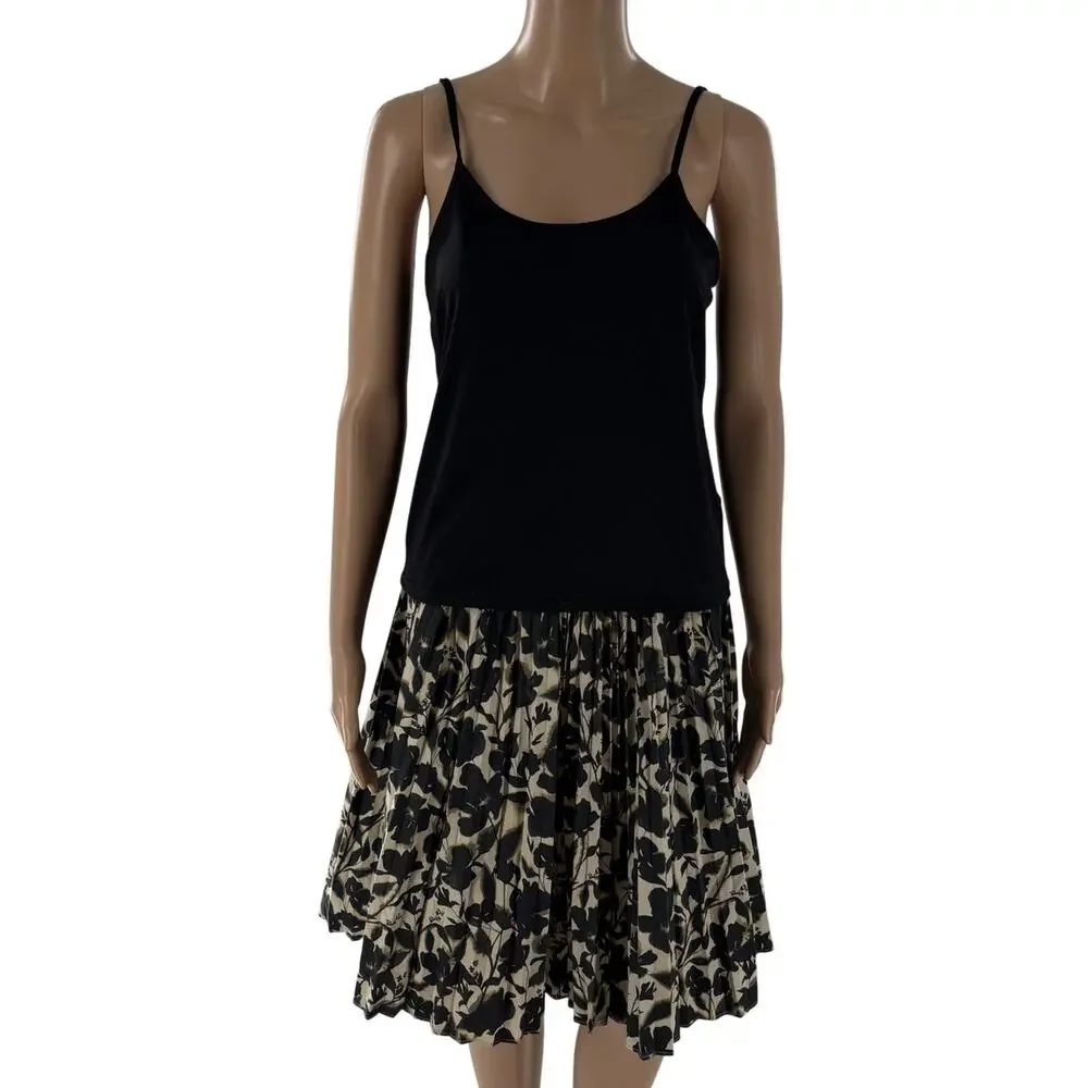 J. Crew Smocked Waist Floral Pleated Cotton Skirt